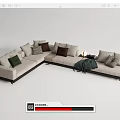 Modern Corner Sofa Minotti Multiplayer Sofa Multiplayer Sofa 3d model