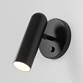 Modern Black Wall Lamp With Cylindrical Light Body And Round Base 3d model