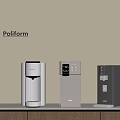 Modern Poliform Automatic Water Dispensers With Sleek Design On Wooden Countertop