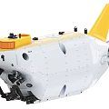 White And Yellow Underwater Exploration Vehicle With Propeller And Sensors