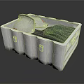 Metal Storage Box Containing White Safety Helmets And Green Clothing