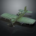 Green Military Fighter Jet Model With Detailed Wings And Fuselage