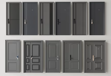 Modern security door Entry door Room door 3d model