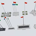 Multiple National Flags Display With Various Flagpole Bases And Platform Designs