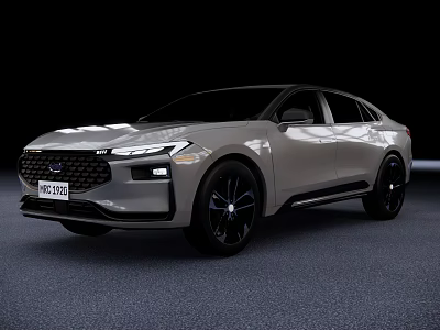 Modern Silver SUV Coupe With Sleek Front Grille And Black Alloy Wheels 3d model