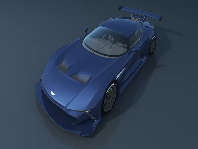 Blue Sports Car With Sleek Aerodynamic Design And Rear Spoiler 3d model