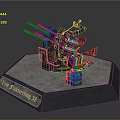 Watercraft Naval Weapon System With Multi barrel Gun Model Display Platform