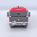 Red Fire Truck Functional Vehicle With Top Ladder And Multiple Wheels Design 3d model