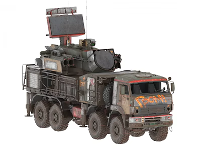 Radar Car Air Defense System Air Defense Missile Car Air Defense Radar Car Military Truck 3d model