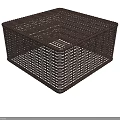 Brown Woven Square Coffee Table with Modern Design for Living Room Interior
