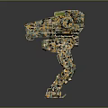 3D Rendered Mechanical Robot With Multi Legged Structure And Camouflage Design