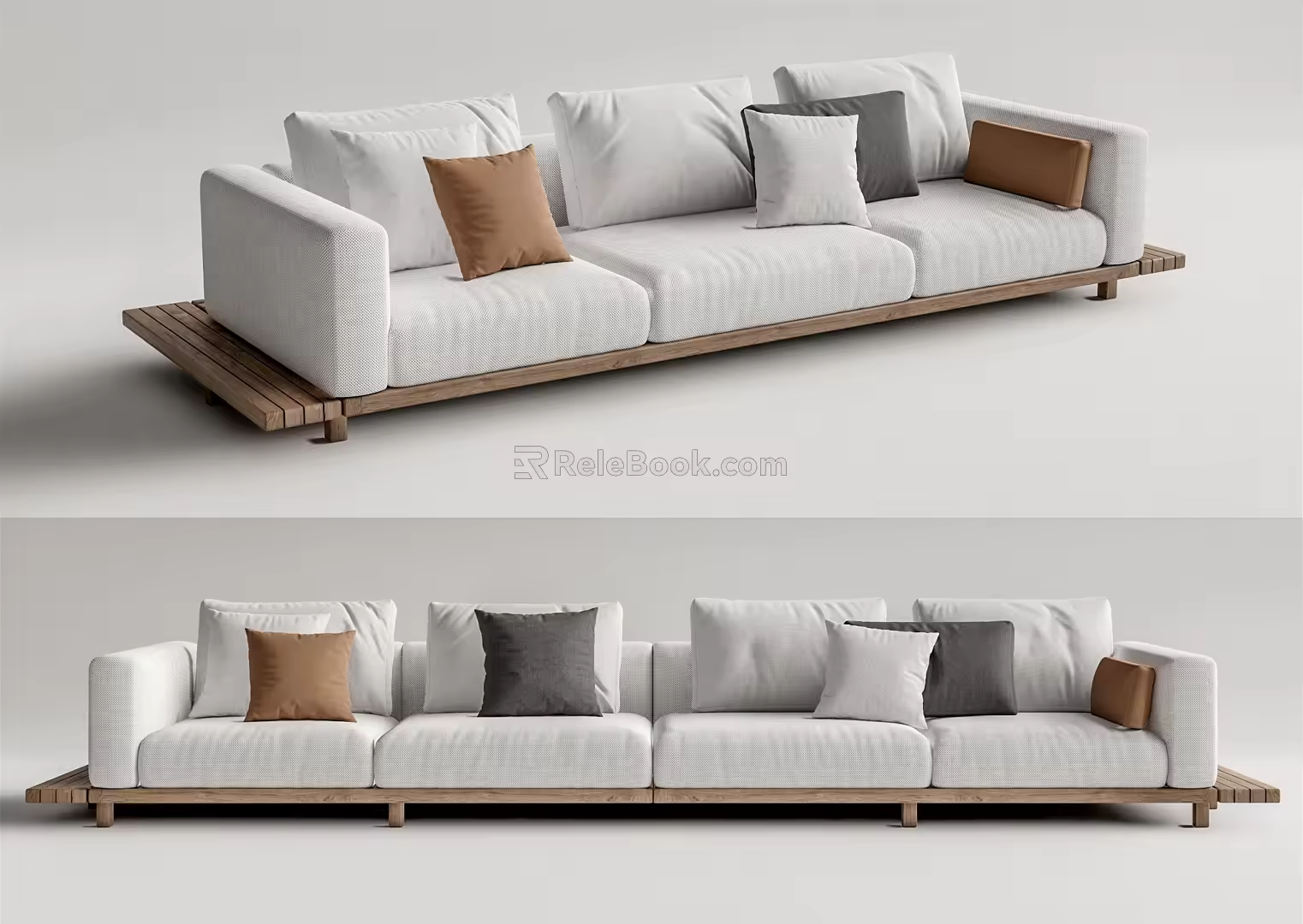 Japanese-style Combination Sofa Multi-person Sofa 3d model