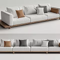 Japanese-style Combination Sofa Multi-person Sofa 3d model
