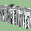 Modern Multi story Apartment Building With Glass Facade Balconies And Gray Exterior