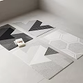 Modern Carpet Fabric Carpet Square Carpet 3d model