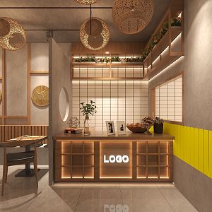 Modern Snack Bar 3d model