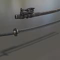 Traditional Samurai Sword With Ornate Handle And Black Scabbard Design