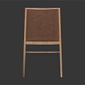 Modern Minimalist Leisure Chair With Wooden Frame And Brown Upholstery
