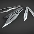 Sharp Sleek Silver Metal Daggers With Multiple Blades And Various Designs