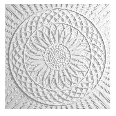 Intricate Carved Floral Pattern With Geometric Borders For Decorative Ceiling 3d model
