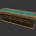 Wooden Display Cabinet For Jewelry Chess Storage With Green Lining And Glass Panels