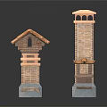 Brick Chimney Models In Various Designs With Decorative Tops And Bases