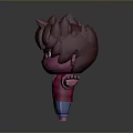 Stylized Cartoon Man With Spiky Red Hair Red Plaid Shirt Blue Jeans And Arms Outstretched