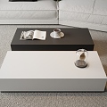 Minimal black and white coffee table 3d model