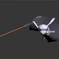 Game Movie Character Purple Hair Gray Coat Holding Large Orange Sword With Blue Circular Emblem
