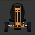 Kids Electric Toy Go Kart with Yellow Frame Black Seat and Steering Wheel