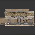 Detailed Geological Stratified Layers Model With Underground Structures And Metal Base Platform