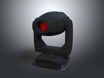 Professional Stage Lamp Set With Black Moving Head And Red Beam Light 3d model