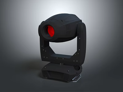 Professional Stage Lamp Set With Black Moving Head And Red Beam Light 3d model