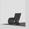 Black Modern Accent Chair With Curved Frame And Minimalist Sleek Design