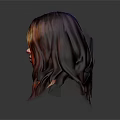 Game Movie Character with Colorful Hair and Blue Eyes Stylish Detailed Illustration in Gray Background
