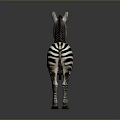 Zebra Standing With Distinct Black And White Stripes On Neutral Background