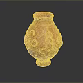 Intricate Red Vase Sculpture Carving With Artistic Floral Patterns And Textures