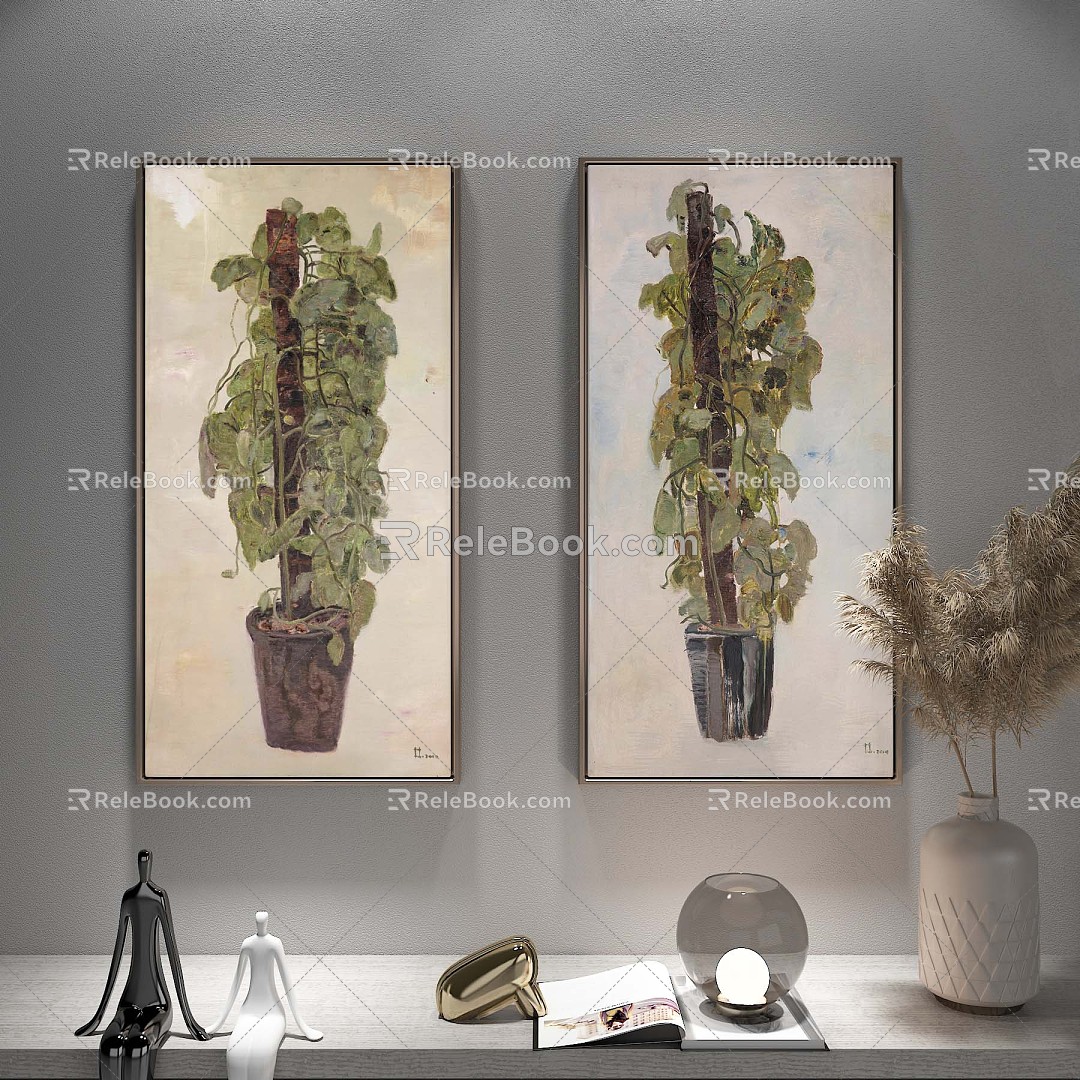 Modern Oil Painting Decorative Painting 3d model