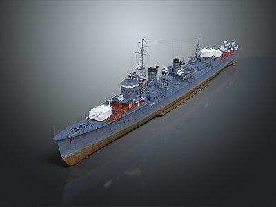 modern ship warship 3d model