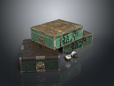Vintage Bicycle Display With Old Wooden Crates And Light Bulbs 3d model