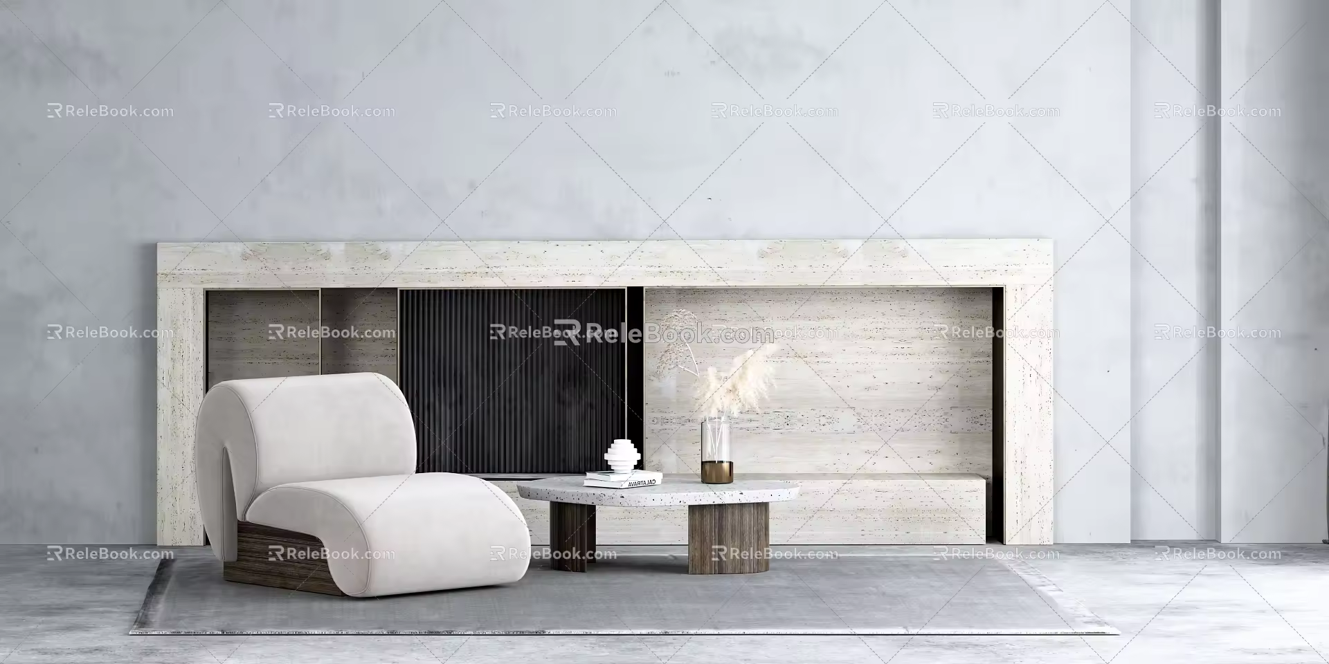 Modern Single Sofa Minimalist 3d model