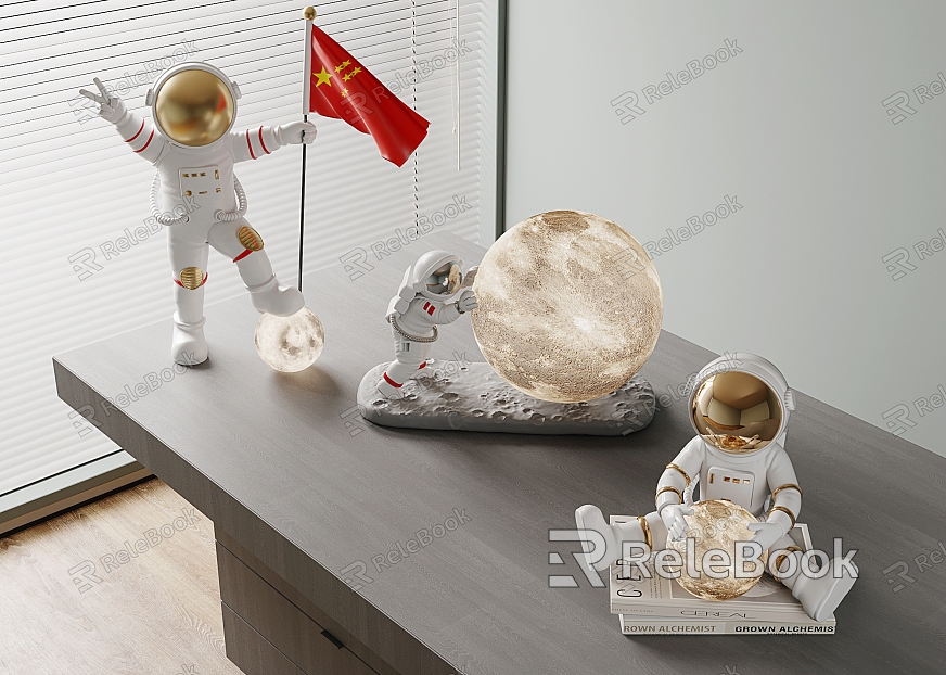 Modern Astronaut Lunar Lamp Astronaut Lunar Table Lamp Astronaut Sculpture Ornaments model