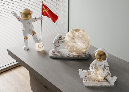 Modern Astronaut Lunar Lamp Astronaut Lunar Table Lamp Astronaut Sculpture Ornaments 3d model