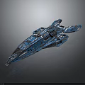 Futuristic Blue Aircraft With Intricate Patterns And Sleek Sci Fi Design
