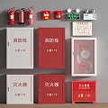 Fire hydrant fire extinguisher fire hydrant safety exit alarm fire emergency lighting 3d model