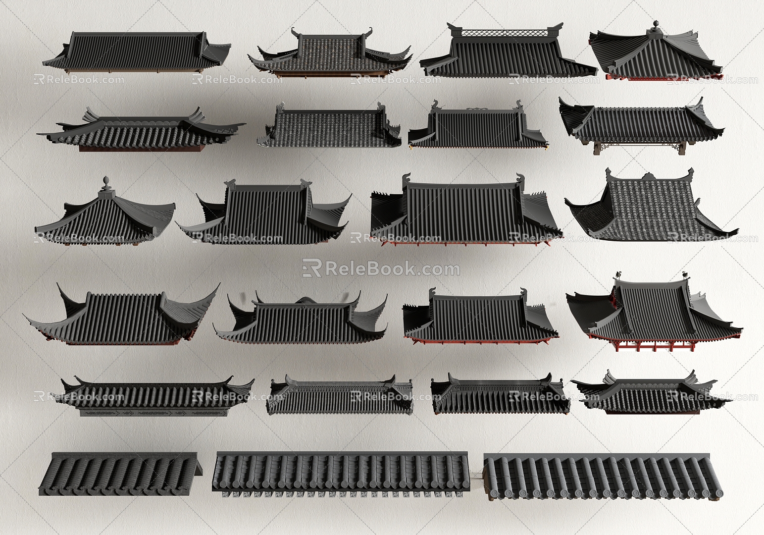 Chinese-style Eaves Ancient Architecture Eaves Eaves Line Eaves Tile Architecture Roof Style Architectural Components 3d model