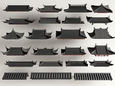 Chinese-style Eaves Ancient Architecture Eaves Line Eaves Tile Architecture Roof Style Architectural Components 3d model