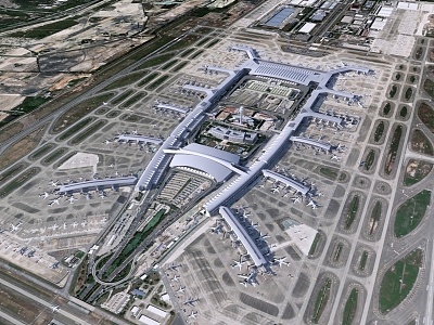 Guangzhou Baiyun Airport Modern Airport 3d model