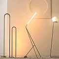 Modern Minimalist Floor Lamps With Different Metal Frame Designs And Soft Lighting