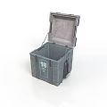 Durable Gray Plastic Storage Bin With Open Lid For Home Organization